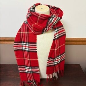 Preston & York Vibrant Red Checkered Scarf